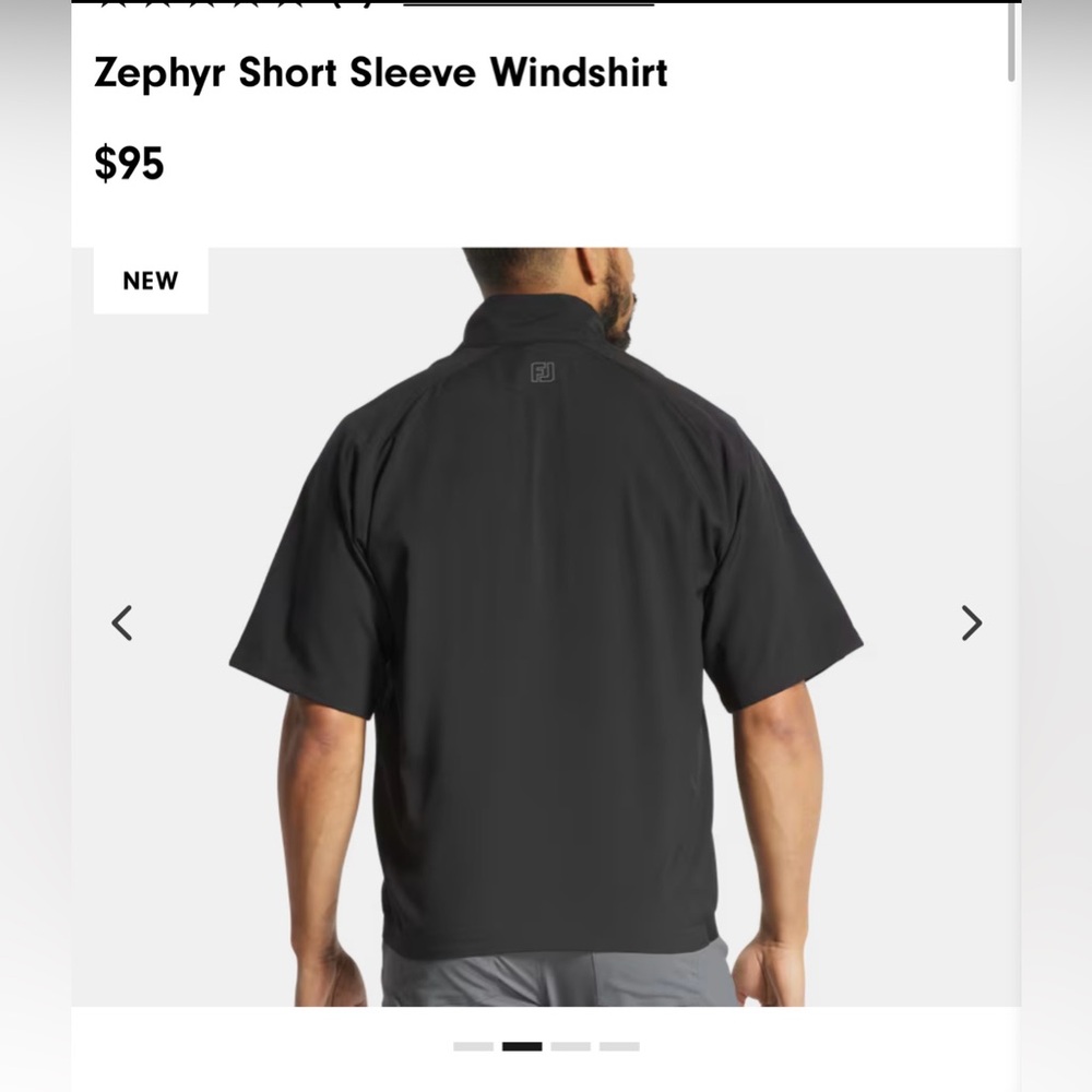 Zephyr Men's Black Short Sleeve Windbreaker - Picture 2 of 6